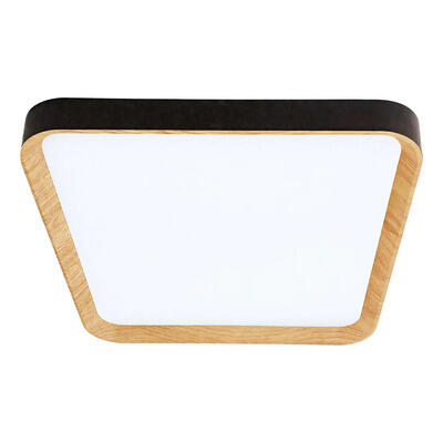 Plafon Led Nordic C Negro Madera Moderno Cct Lda82032-nm Negro/madera