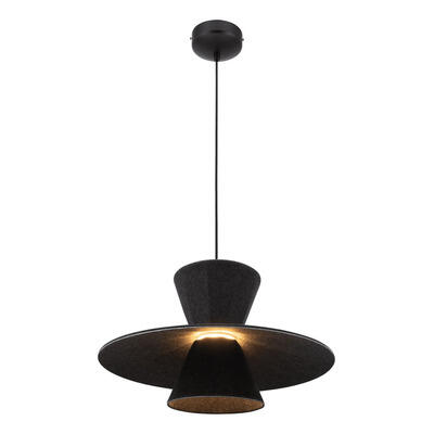 Colgante Led Ulán Fieltro 12w Dimer Deco Moderno Lk Negro