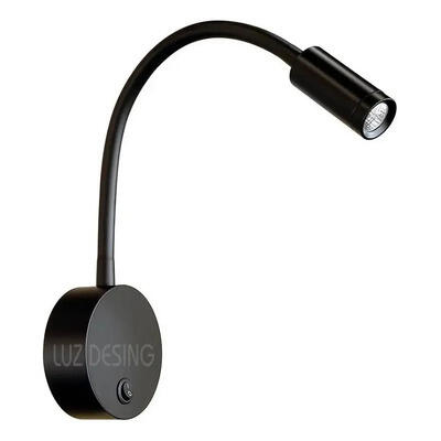 Aplique De Pared Led Flexible Negro Negro