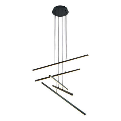 Colgante Led Denver 5 Negro 50w Moderno Altura Regulable Dab Negro