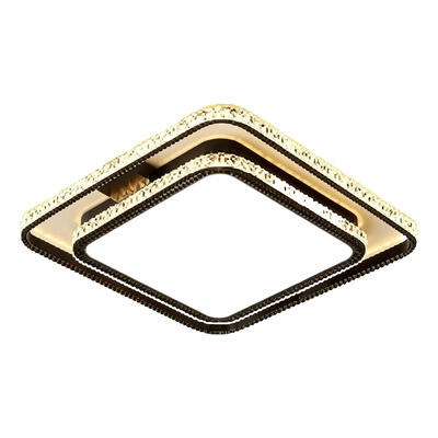 Plafon Moderno Praga Cuadarado Led Cct Diseño 50cm 62w Negro