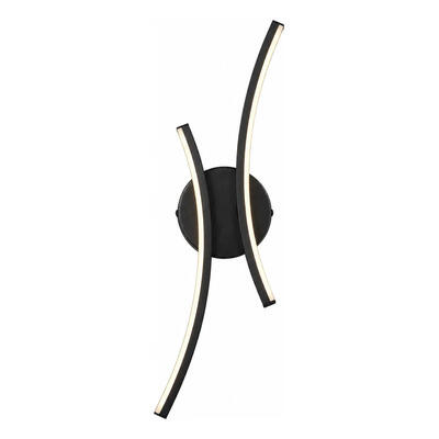 Aplique Moderno Led Arc Doble Curva Negro Luz Desing Negro