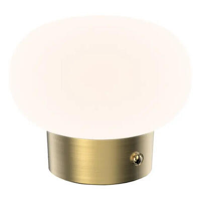 Lampara Velador De Mesa Mushroom Inalámbrica Led Dimer Mc Dorado