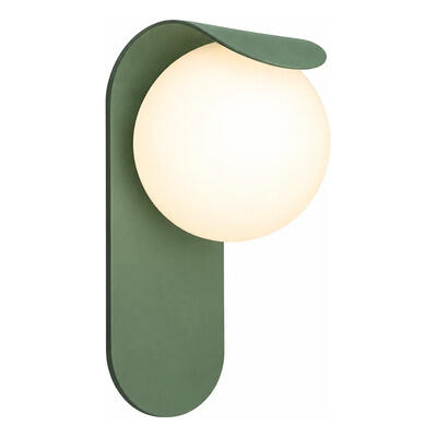 Aplique Ovale Cr Vintage Oliva Globo Opal Apto Led E28 Oliva