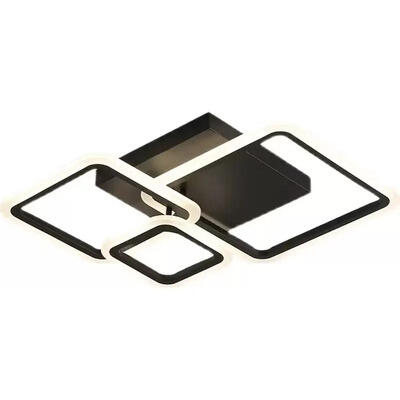 Plafon Led Matrix Negro Diseño Moderno 48w Cct Lda82048-n Negro