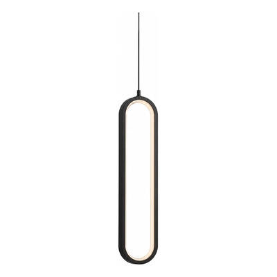 Lampara Colgante Oval Led 40cm Diseño Negro Ldf40012-n  Negro