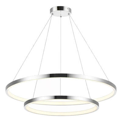  Colgante Aro Doble Cromo 60+40cm Ldf44060-c Luz Desing Cromo