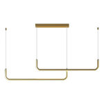 Colgante Led Doble Moderno Dorado Luz Desing Dorado