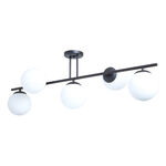 Plafon 5 Luces Barral Elyn De-cor Negro Con Globo Opal E27 Negro/opal