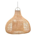 Colgante Deco Moderno De Ratán Burak 40×35 Natural  Natural/cable Blanco