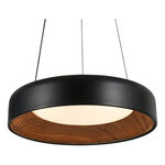 Colgante Led 72w Cct Ø40cm Negro Blanco Interior Madera Mks Negro