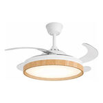 Ventilador De Techo Madera Retractil Luz Control Ld Sf 1.06 M 50hz/ 60hz Madera Transparente Acrílico 4