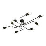 Araña 8 Luces Brazos Vintage  Lamparas  Fz Sf Negro