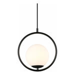  Colgante 1 Luz Marsella R Negro Globo Opal Apto Led E27 Ld Negro