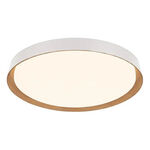 Plafón Led Dimerizable Blanco Y Madera Con Control Remoto Blanco/madera
