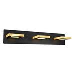 Aplique Pared Luz Led 3 Luces 15w Moderno Baño Negro Mks Negro