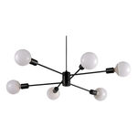 Araña Colgante Texas 6 Luces Negro Vintage Apto E27 Deco Negro