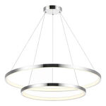  Colgante Aro Doble Cromo 60+40cm Ldf44060-c Luz Desing Cromo